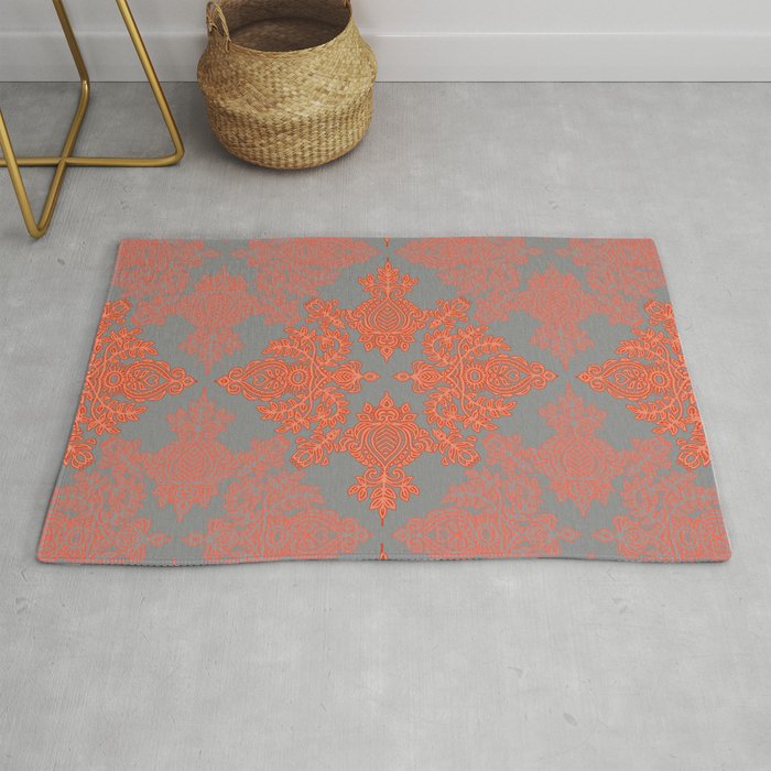 Burnt Orange Coral Grey Doodle Pattern Rug By Micklyn Society6 Enjoy free shipping on most stuff, even big stuff. society6