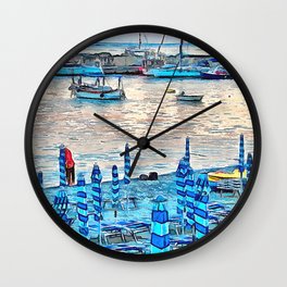 Afternoon Sunset in Monterosso Wall Clock