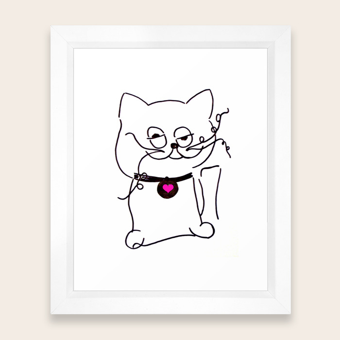 U Crazy Cat Framed Art Print By Angelamarieart Society6