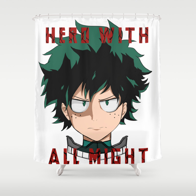 Hero With All Might Midoriya Izuku Deku Shower Curtain By Lindako7 Society6