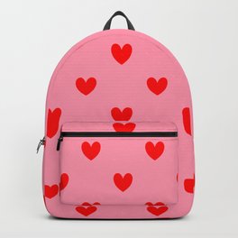 Red Heart Pattern Backpack