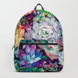 Succulent Garden Backpack | Tropical, Colorful, Garden, Realism, Cactus, Curated, Brightcolors, Desert, Summer, Floral 