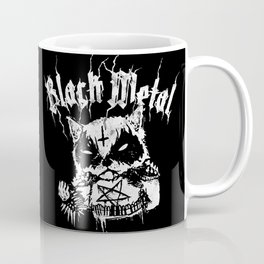 Grim Black Metal Corpse Paint Racoon! Coffee Mug