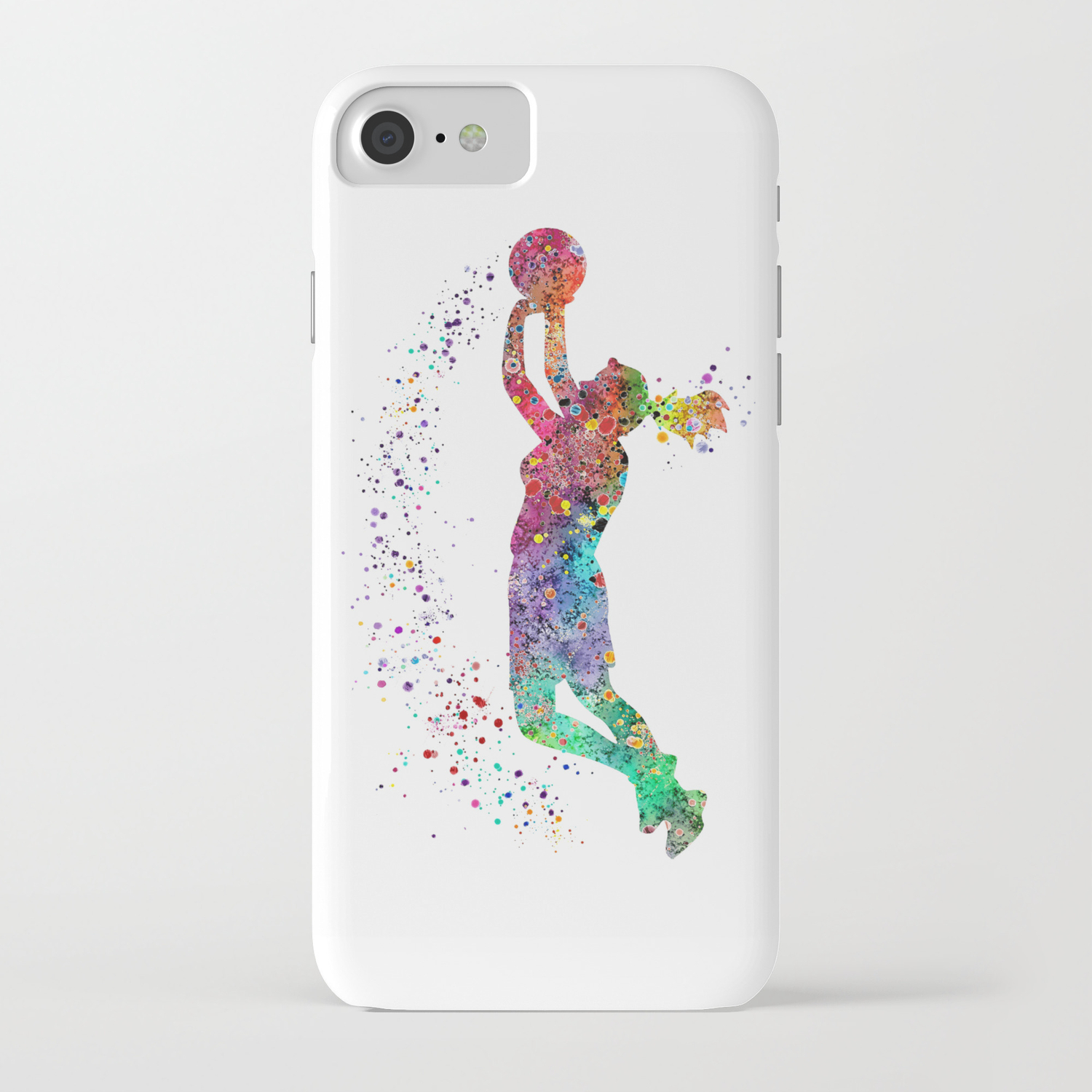 basketball girl player sports art print iphone case by svetlaart