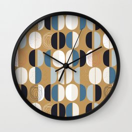 Mid century geometric pattern sand Wall Clock