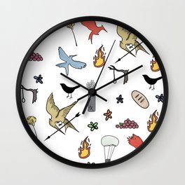 Hunger Game quality pattern - black version Wall Clock