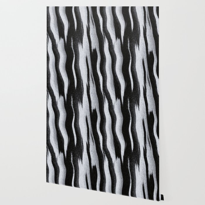 Zebra Skin Black And White Stripes Wallpaper By Lebensartdesign