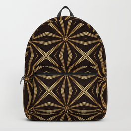 Chocolate Brown And Gold Streched Stripes .Geometric Design Backpack