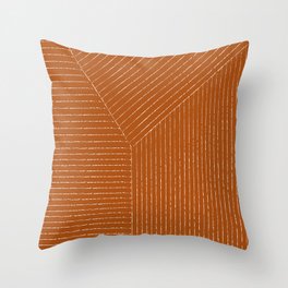 Lines (Rust) Throw Pillow