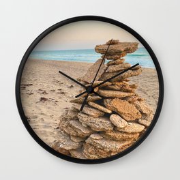 Beach Rock Pile Wall Clock