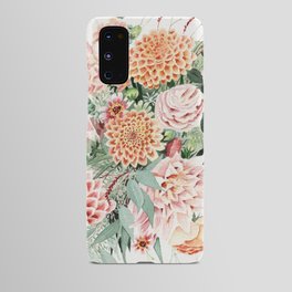 Fall Dahlia Bouquet Android Case | Statement, Pink, Floral, Watercolor, Botany, Flower, Florals, Eucalyptus, Curated, Autumn 