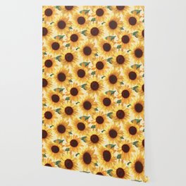 Happy Yellow Sunflowers Wallpaper