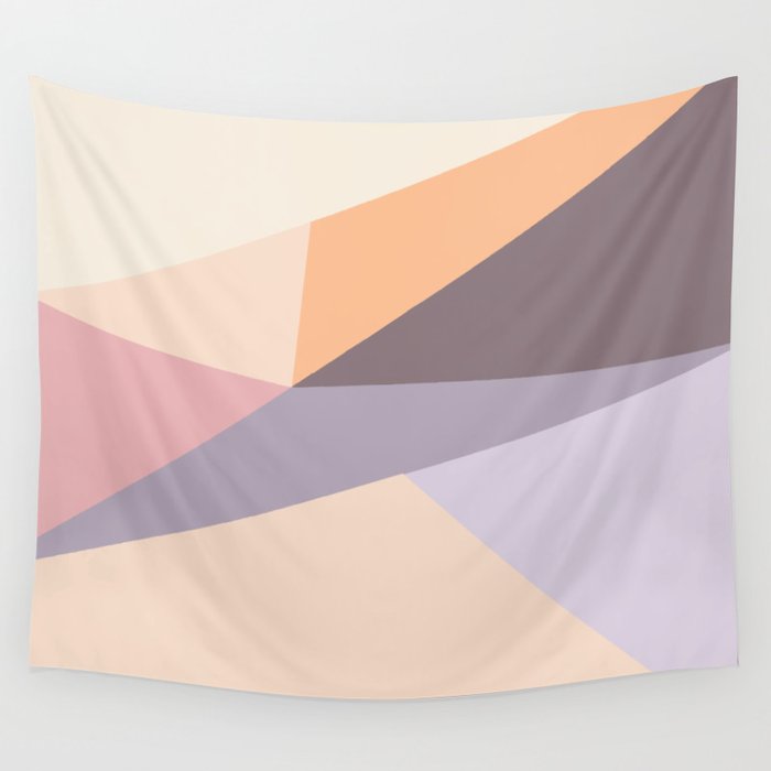 Modern Geometric Abstract Pastel Lilac Pink Color Block Wall
