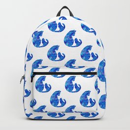 Blue cat Painting Wall Poster Watercolor Backpack