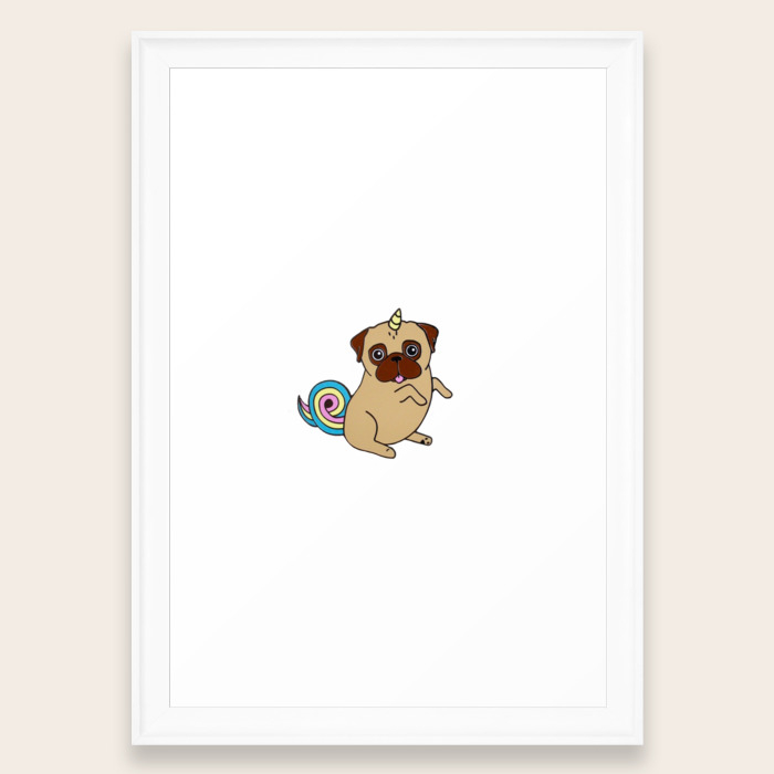 Pugicorn Framed Art Print By Dimplesmln