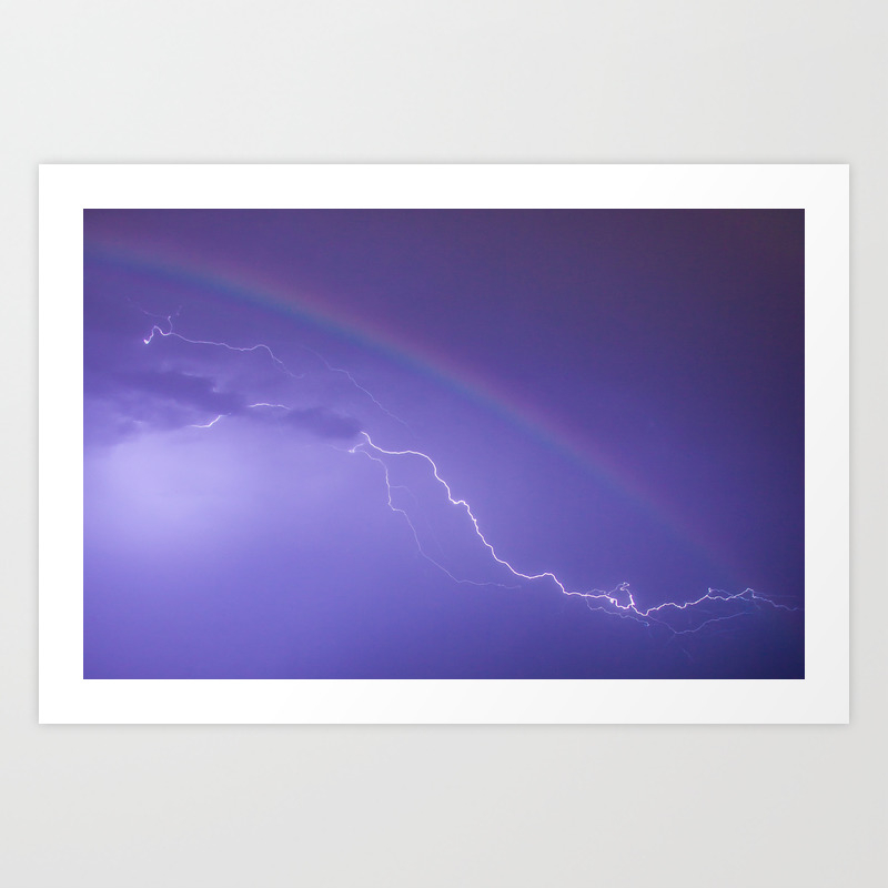 Rainbow Lightning Art Print By Exp Society6