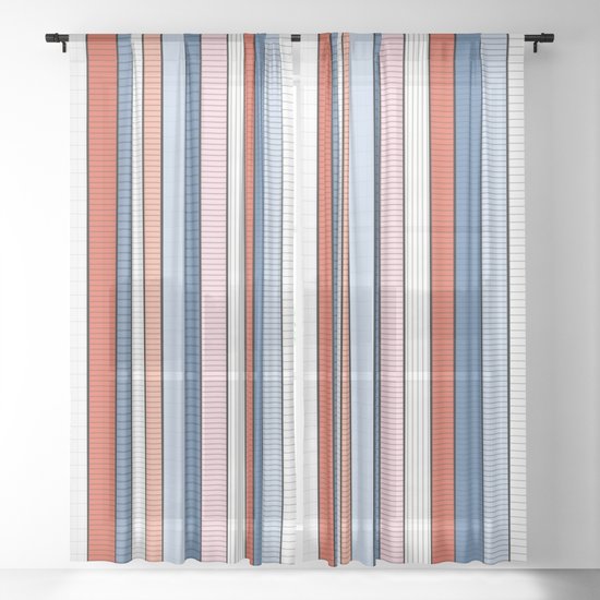 Striped Pattern Colorful Stripe Design, Orange Striped Curtains