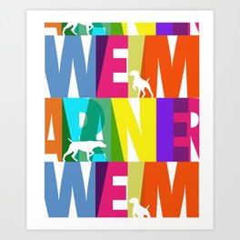 WEIMARANER COLOURS 2 Art Print | Digital, Illustration, Gift, Colours, Dog, Pattern, Ink, Leggings, Graphicdesign, Seasonal 