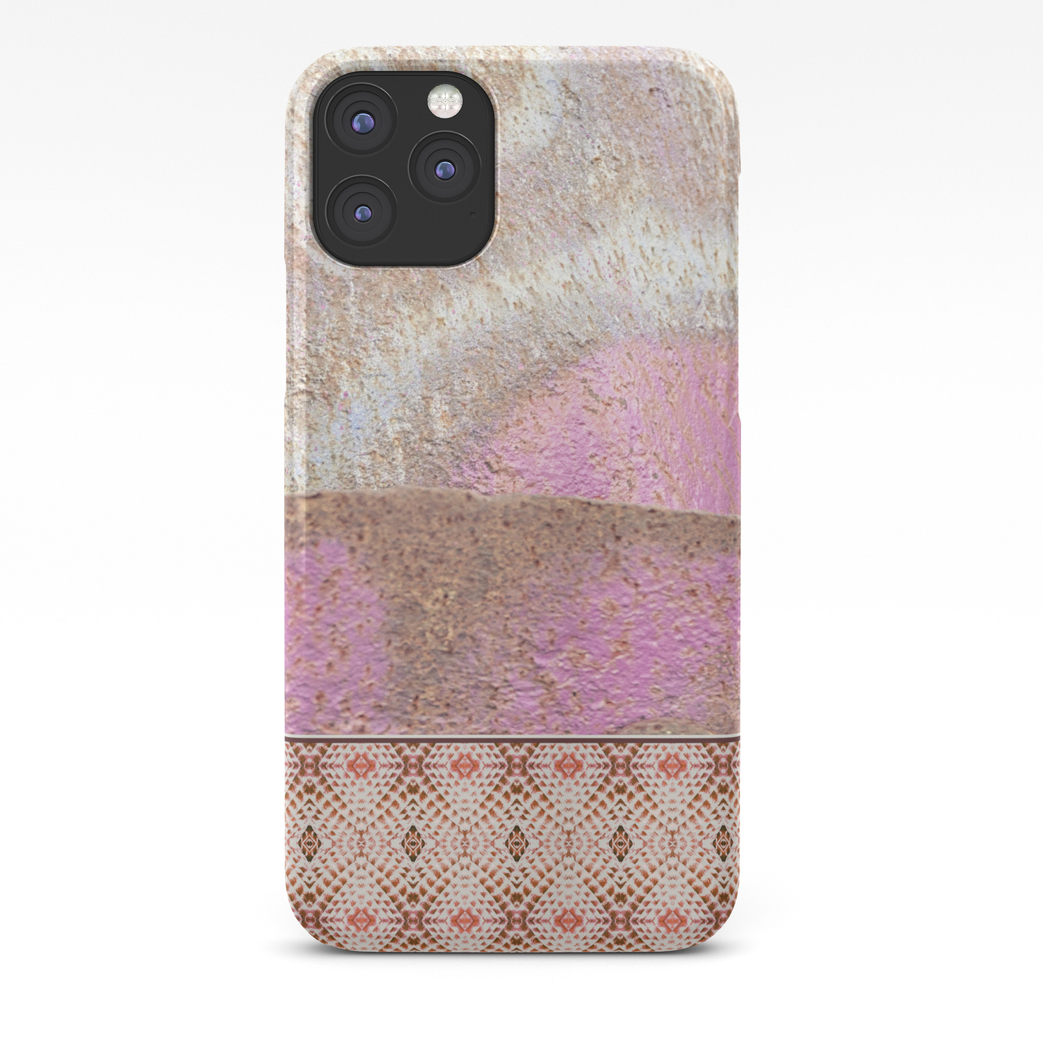Industrial Pink Painted Cement And Graphic Snake Skin Iphone Case