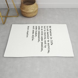 My Mission In Life, Maya Angelou, Motivational Quote Rug
