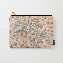 Vintage Paris Map Carry-All Pouch | Pariscoffeemug, Red, Vintagedecor, Frenchgift, Green, Distressedmap, Frenchdecor, Parisbag, Vintageparismap, Parisgift 