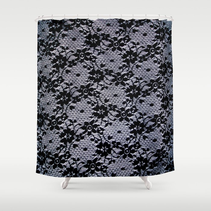 Black Lace Shower Curtain By Elena, Lace Shower Curtains