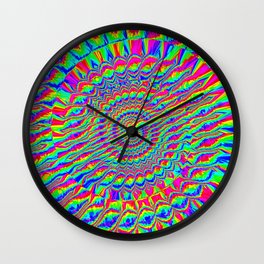Psychedelic Rainbow Spiral Wall Clock