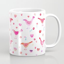 Birds and Blossoms Watercolor Coffee Mug