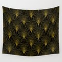 Back and gold art-deco geometric pattern Wandbehang