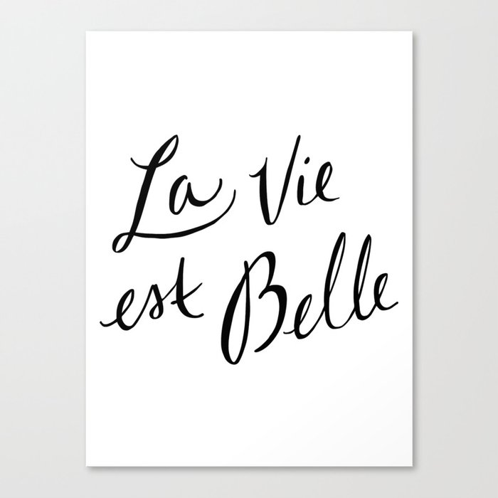 La Vie Est Belle I Canvas Print By Note To Self The Print Shop Society6