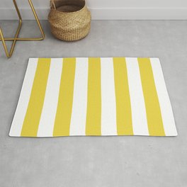 Sandstorm - solid color - white stripes pattern Rug