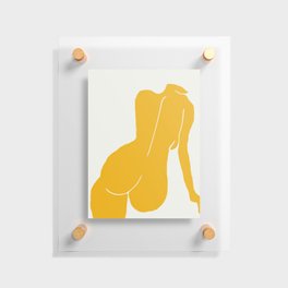 Nude in yellow Floating Acrylic Print