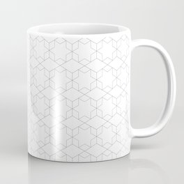 Hexagon and star, Black and White line art, pattern Print for Modern minimalist Room Decoration Coffee Mug