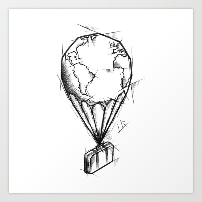 Balloon Handmade Drawing Made In Pencil Charcoal And Ink Tattoo Sketch Tattoo Flash Sketch Art Print By Lucagenart Society6