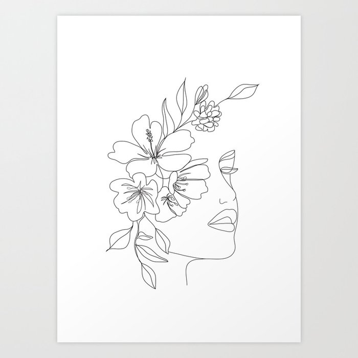 minimal line art woman face ii art print by nadja1 society6 minimal line art woman face ii art print by nadja1