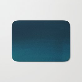 Navy blue teal hand painted watercolor paint ombre Badematte
