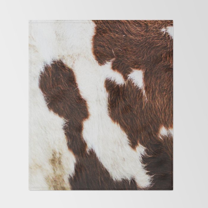 Cowhide Brown Spots Throw Blanket by cadinera Society6