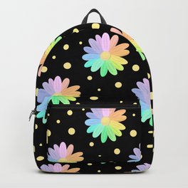 Rainbow Daisies (Black Background) Backpack