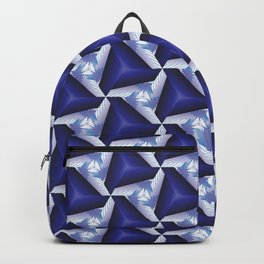 large blue cones on a light blue background with light blue streaks in the center Indian motif Backpack