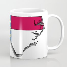 North Carolina Map with North Carolinian Flag Coffee Mug
