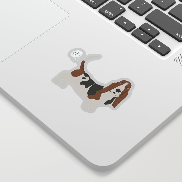 Basset Hound Dog Breed Funny Dog Fart Sticker By Petfriendly Society6