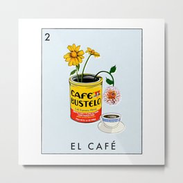 El Cafe Loteria Card no 2 Metal Print | Retromexicoart, Vintagemexico, Retromexicanart, Mexicanbingo, Loteriacard, Mexicanbingogame, Drawing, Mexicanart, Mexicanloteria, Retromexico 