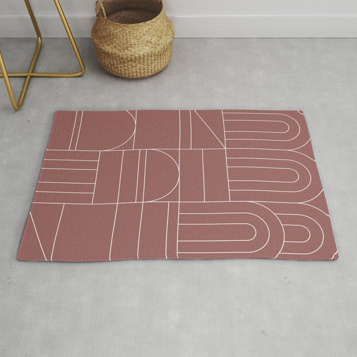 Deco Geometric 04 Dark Pink Rug by theoldartstudio Society6