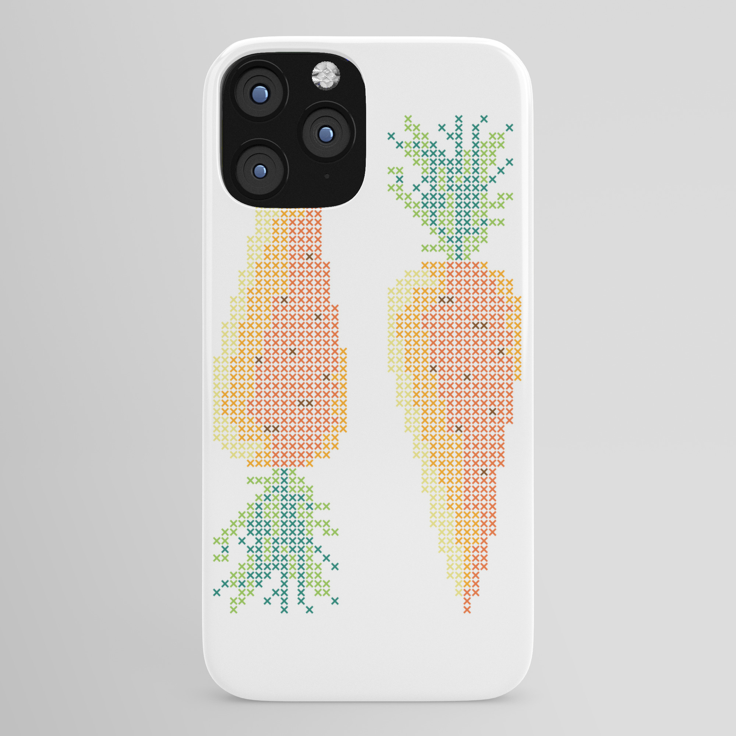 Double Carrot Stitchable Real Cross Stitch Pattern Color Coded Iphone Case By Xstitchpatternsbymadzakka Society6