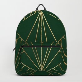 Art Deco in Emerald Green - Large Scale Backpack