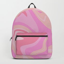Peach Retro Groovy Swirl Backpack
