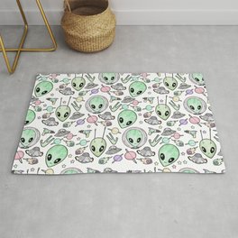 Alien and UFO pattern Rug