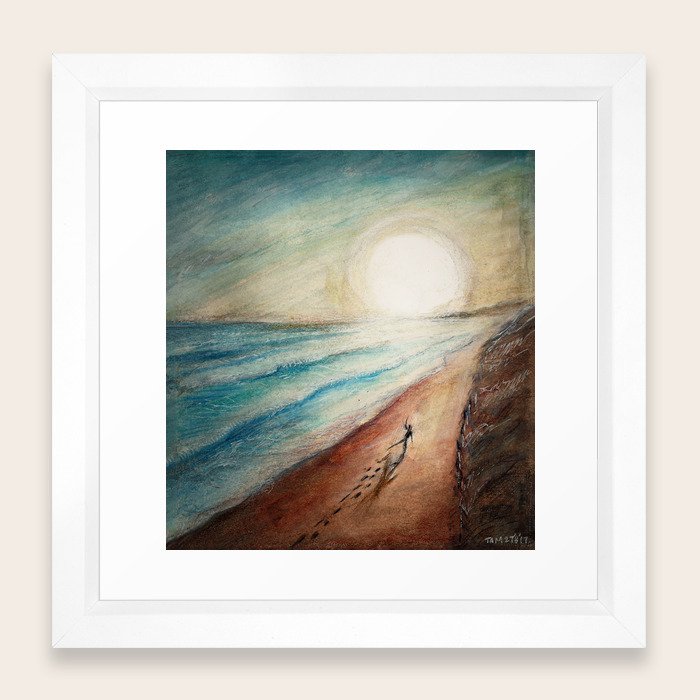 Footprints In The Sand Framed Art Print By Tamlynteow Society6