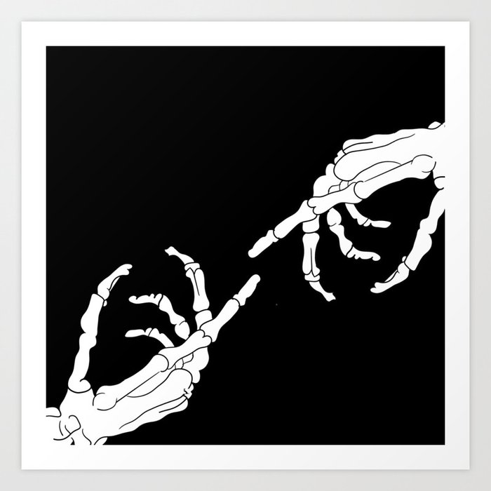 Until Death Do Us Part Skeleton Hands Art Print By Homiethefish Society6