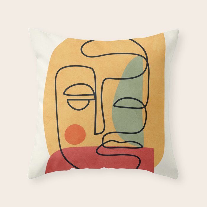 Abstract Face 20 Throw Pillow by City Art Society6